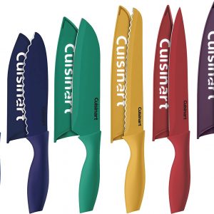 Cuisinart C55-12PCKSAM 12-Piece Ceramic Coated Stainless Steel Knives, Comes with 6-Blades and 6-Blade Guards, Color Coded to Reduce Risk of Cross Contamination