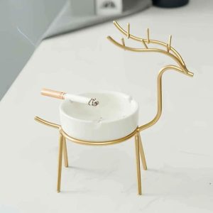 Deer Shape Ashtry | Fancy Ashtry Deer Shape | Decoration Piece Deer Shape Ashtry Brass Metarial